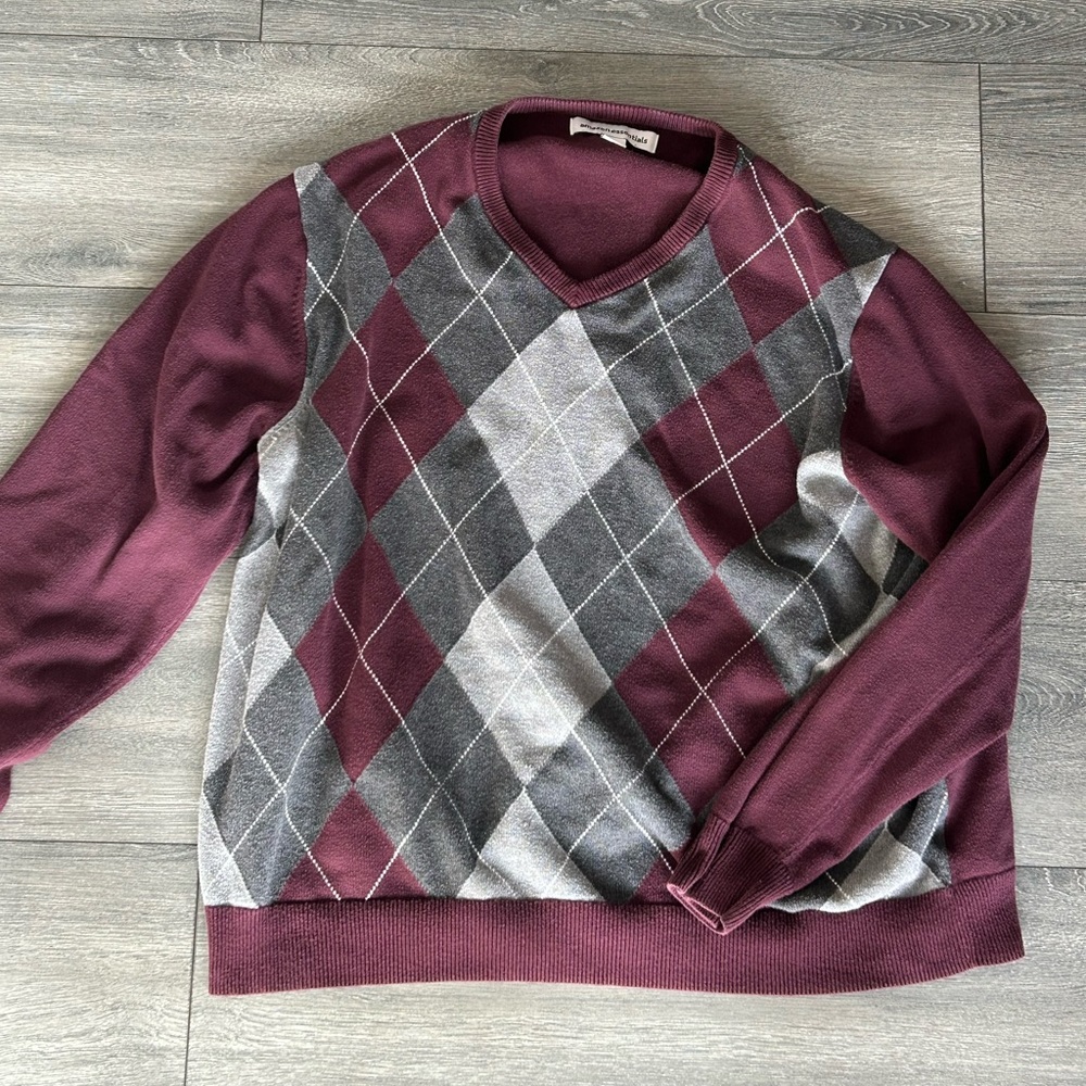 Men’s Amazon Essentials argyle sweater size XXL